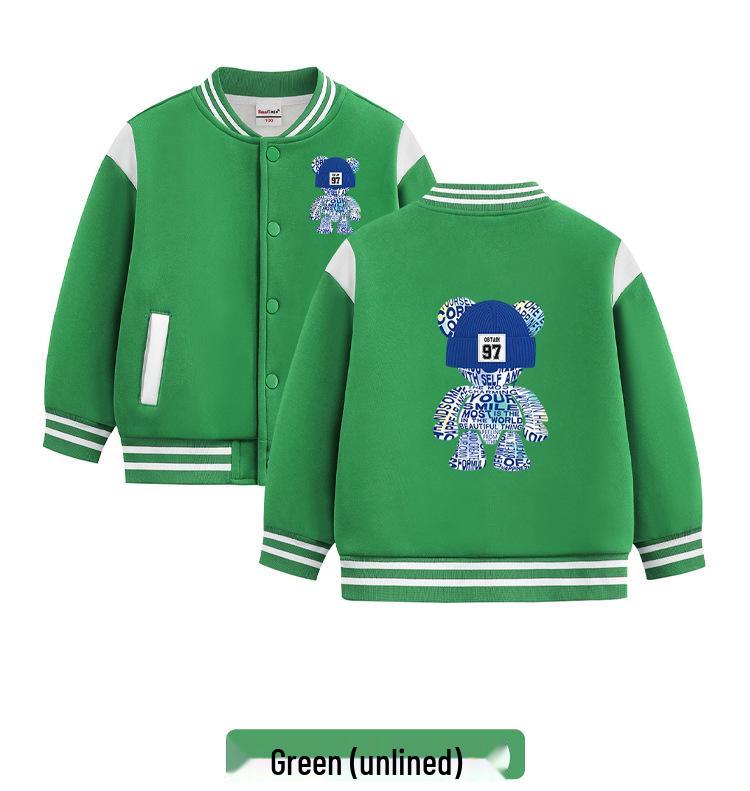 Boys' Autumn/Winter Velvet-Enhanced Baseball Jacket (2026 New Style)