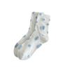 Ladies' Mid-calf Socks for Spring and Summer Are Sweat-absorbing, Flocked, Heart-shaped Polka Dot Socks with A Cute Color Contrast and A School Style