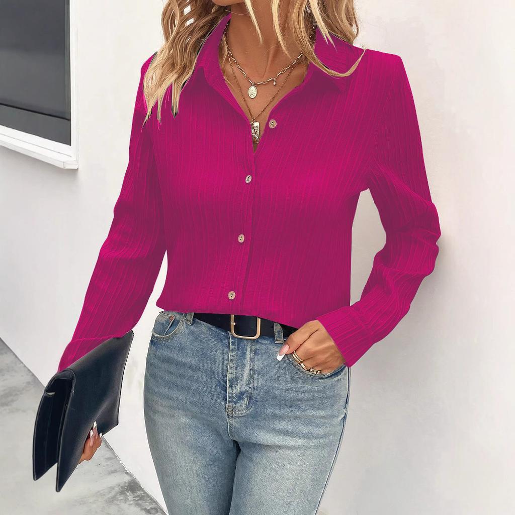 Ein vielseitiges Business Casual Elegantes Locker sitzendes Hemd mit weiten Ärmeln für Damenbekleidung