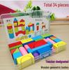 Children's 34-Tablet Math & Geometry Building Blocks - Colorful, Creative, Three-Dimensional Rectangular Prisms.