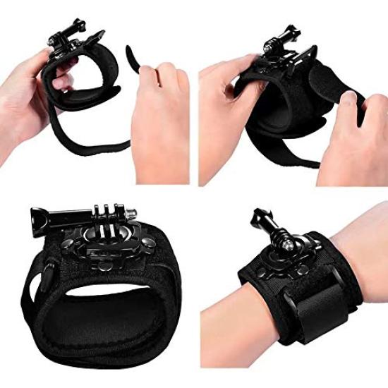 SZsic GOPRO Wrist Strap Mount 360 Degree Hand Mount with Strip Belt for GoPro Hero 8 7 6 5 4 Black DJI OSMO Xiaoyi AKASO Camera Accessories [2-Pack