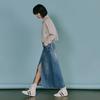 Cutoff Waist Washing Slit Skirt As1ds261