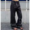 Retro American Street Style Airplane Buckle Scimitar Jeans