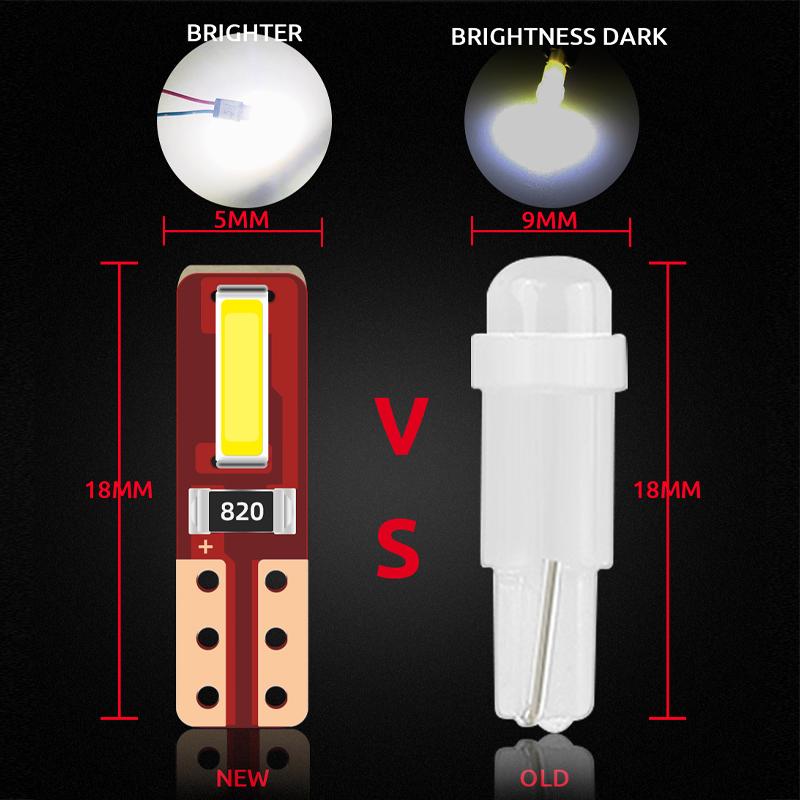 10Pcs T5 Led Bulb Canbus W3W 74 286 W1.2W Super Bright Auto Dashboard Gauge Lamp Car Warning Indicator Instrument Cluster Lights