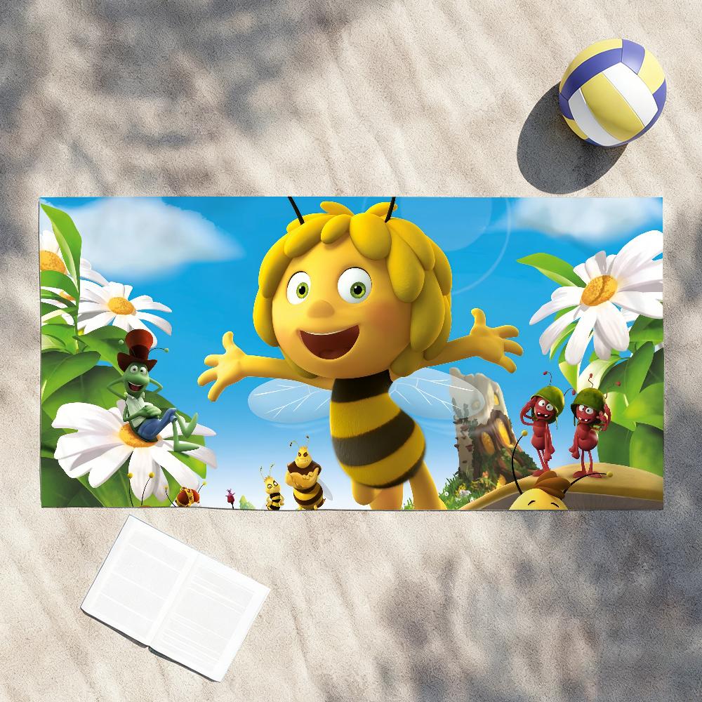

Cartoon M-Maya the Bee Cute Towel Shower Sauna Travel Spa Quick Dry Gym Accessories Soft Large Beach Towels W40*H60(CM)