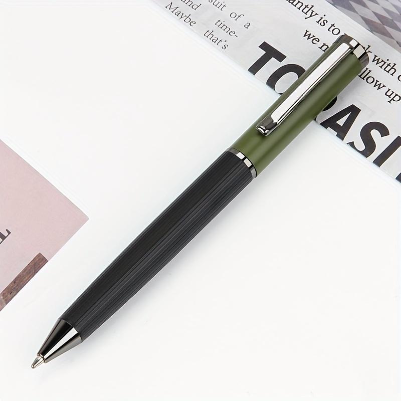 High-quality metal rotating ballpoint pen, business office signature pen, daily learning writing practice ballpoint pen (black ink)