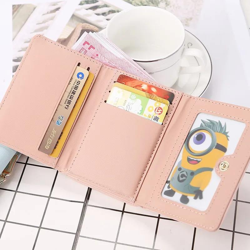 Fashion Purse Female Short Version of Students Fresh Folding Mini Metal Wallet Cute Purse Lady Coin Purse for Female Lovely