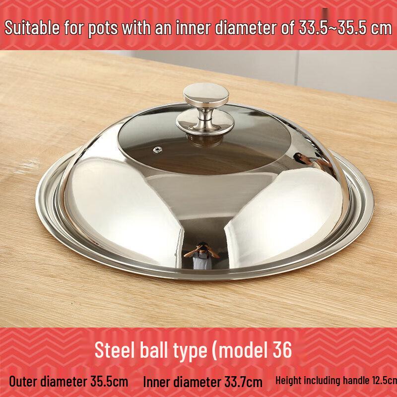 Universal Stainless Steel & Glass Wok Lid