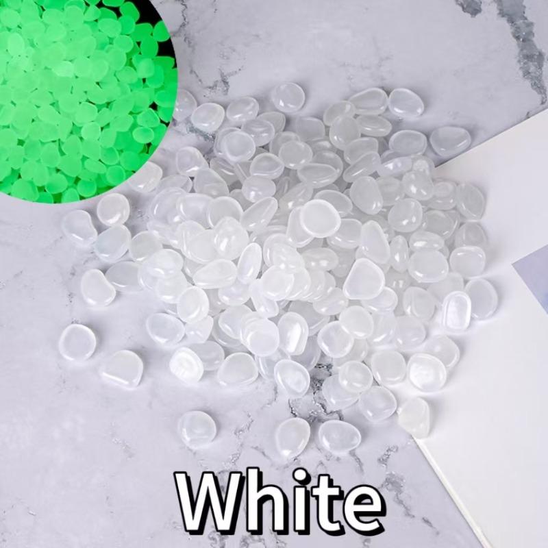 

100-300pcs Luminous Stone Fluorescent Gravel Pebbles Aquarium Fish Tank Garden Decoration In The Dark Glowing Stones 1bag (100pcs) белый