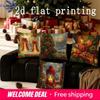 Home Decor Christmas Scenes Printed Pillow Covers Suitable For Sofa Bedroom Car Pillow Cover Cushion Rectangular Back Cushion