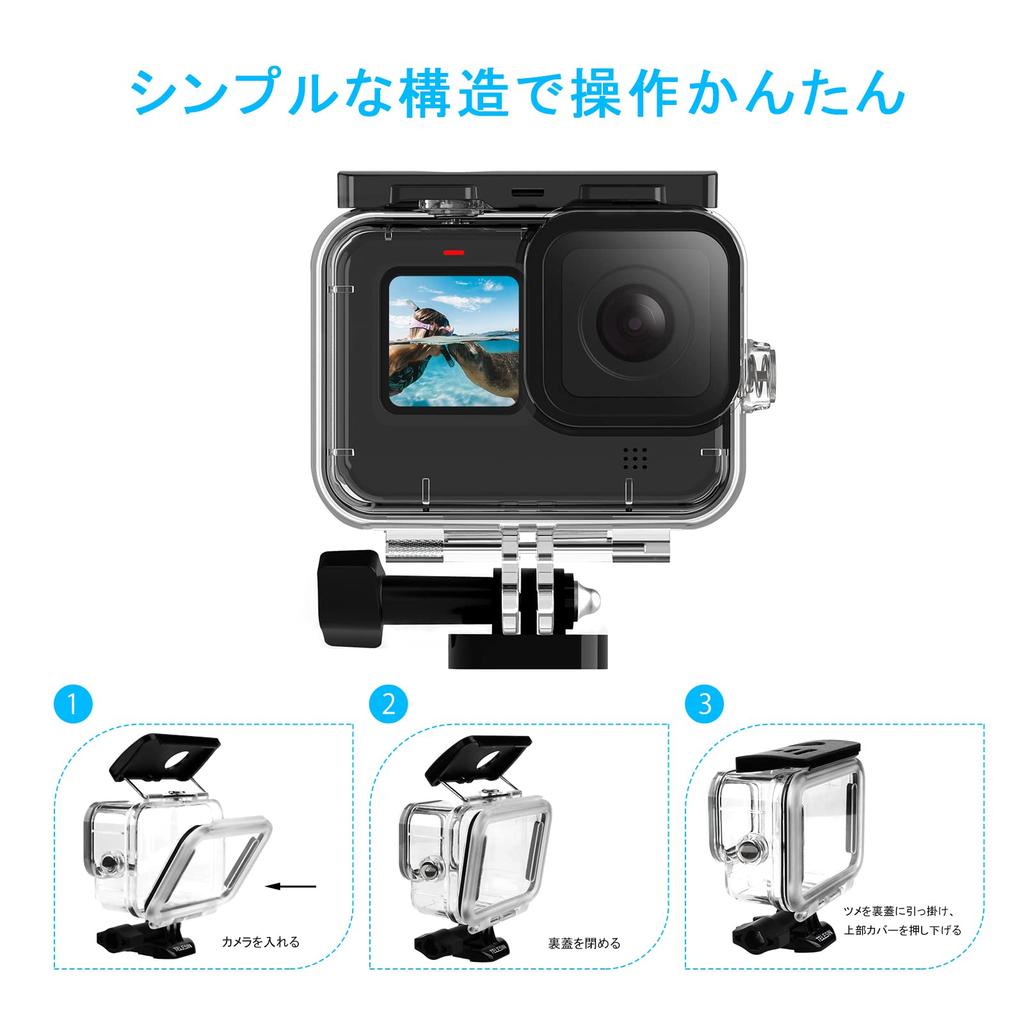 AuyKoo Gopro Hero 9 Vanntett Etui Vanntett Hus Beskyttende Etui Gjennomsiktig Støvtett Beskyttelse Lettvekt Gopro Tilbehør Undervanns