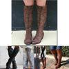 Elegant Womens Over The Knee Lace Up Bandage Thigh High Combat Low Heel Boots Flat Shoes For All-day Comfort