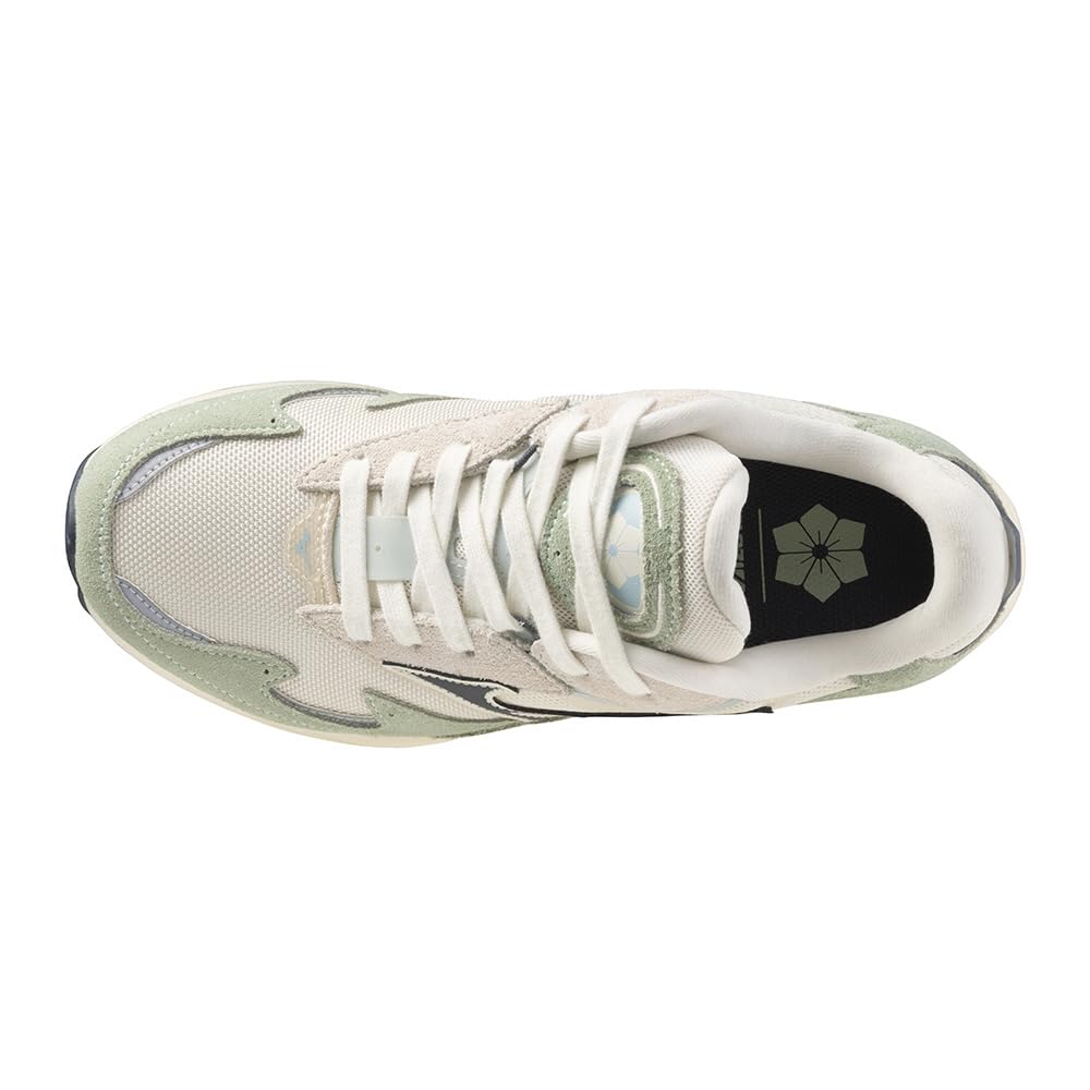 Mizuno Wave Rider B Casual Fashion Light Green x Black x Size 2E Sneakers, Beige, 23.0 cm,