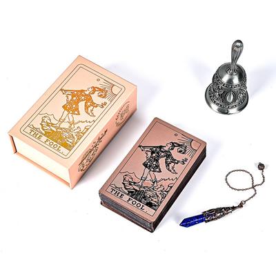 Hexagram Gold Foil Tarot Cards 12*7cm with Rose Pattern, 78 Cards Rider Tarot Deck, with Paper Instruction Guide