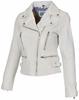 New Women Jacket White Leather Lambskin Handmade Casual Biker Stylish Wear Soft Fit
