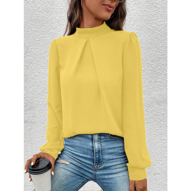 Dámská saténová košile Jaro/léto Nové módní halenky a košile s dlouhým rukávem