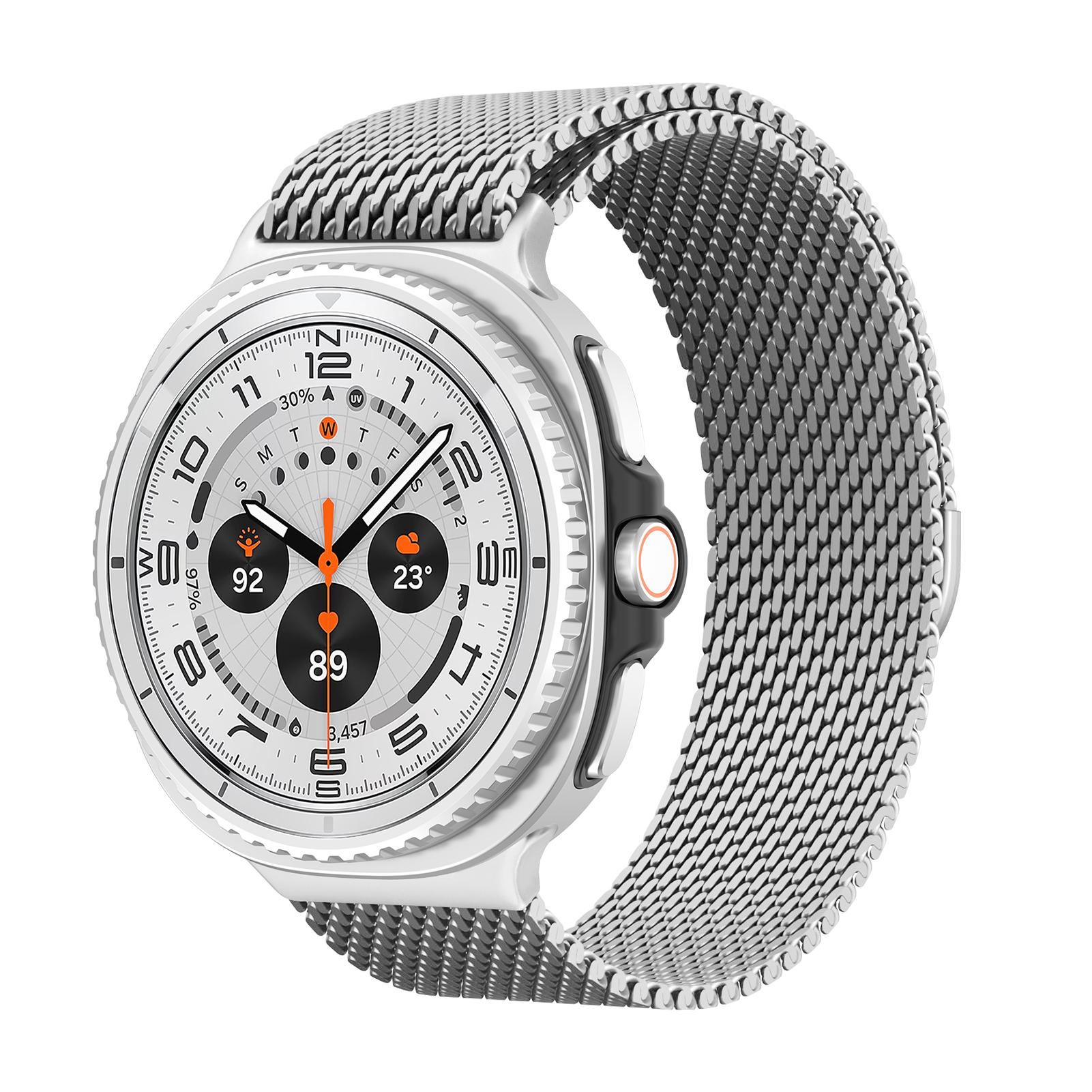 

Milanese Loop For Samsung Galaxy Watch 8 strap 40mm 44mm Magnetic Metal Thick Bracelet correa Galaxy Watch 8 Classic 46mm band Galaxy8 40mm 44mm серебряный