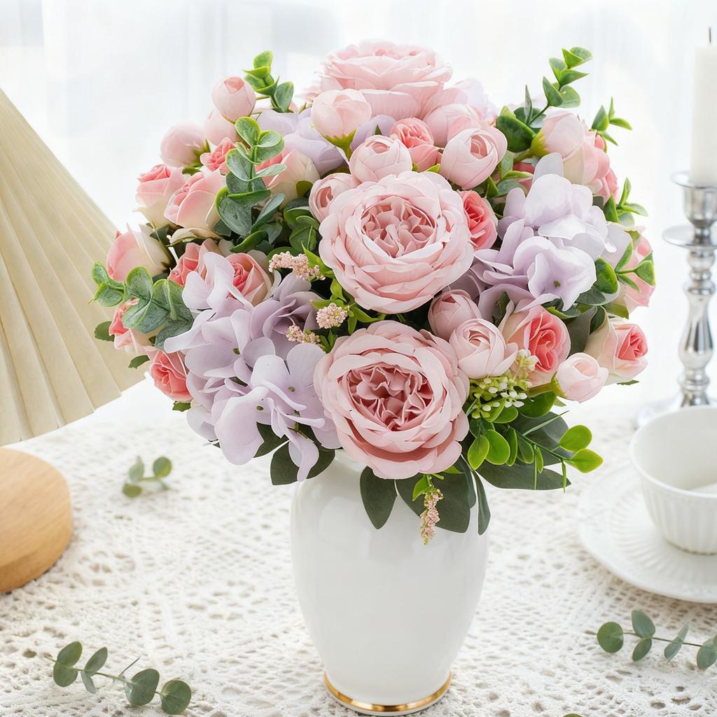 Artificial Flowers Silk Peony High Quality Wedding Wreath Bridal Bouquet Festival Home Room Table Outdoor Garden Yard Diy Gifts