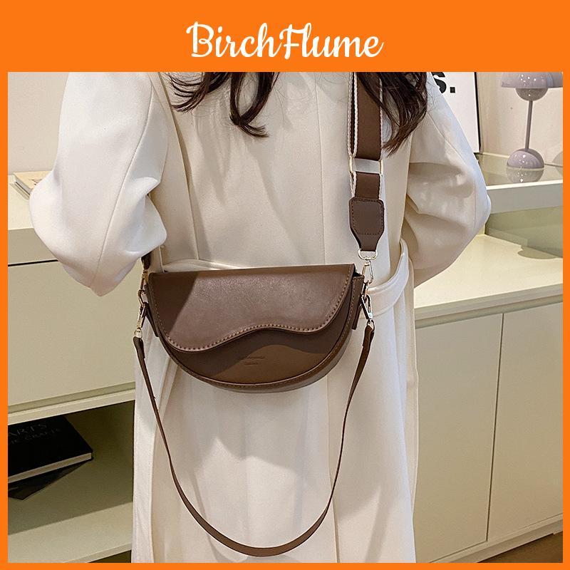 Minimalist Pu Saddle Bag For Women With Crossbody Strap For Daily Use