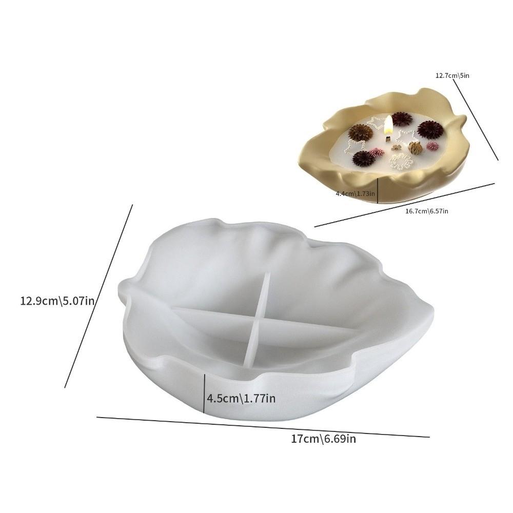 New Soft Silicone Storage Case Mold White Leaf Shape Candle Holder Mold Easy To Demold DIY Crafts Epoxy Resin Mold Home Decor