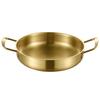 Korean Stainless Steel Double Ear Golden Soup and Seafood Pot - Mini Flat Bottom Hot Pot Basin