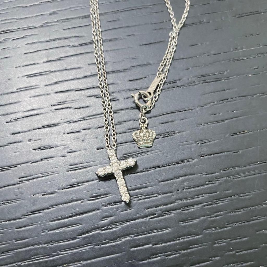 Used Justin Davis Cross Necklace Zirconia