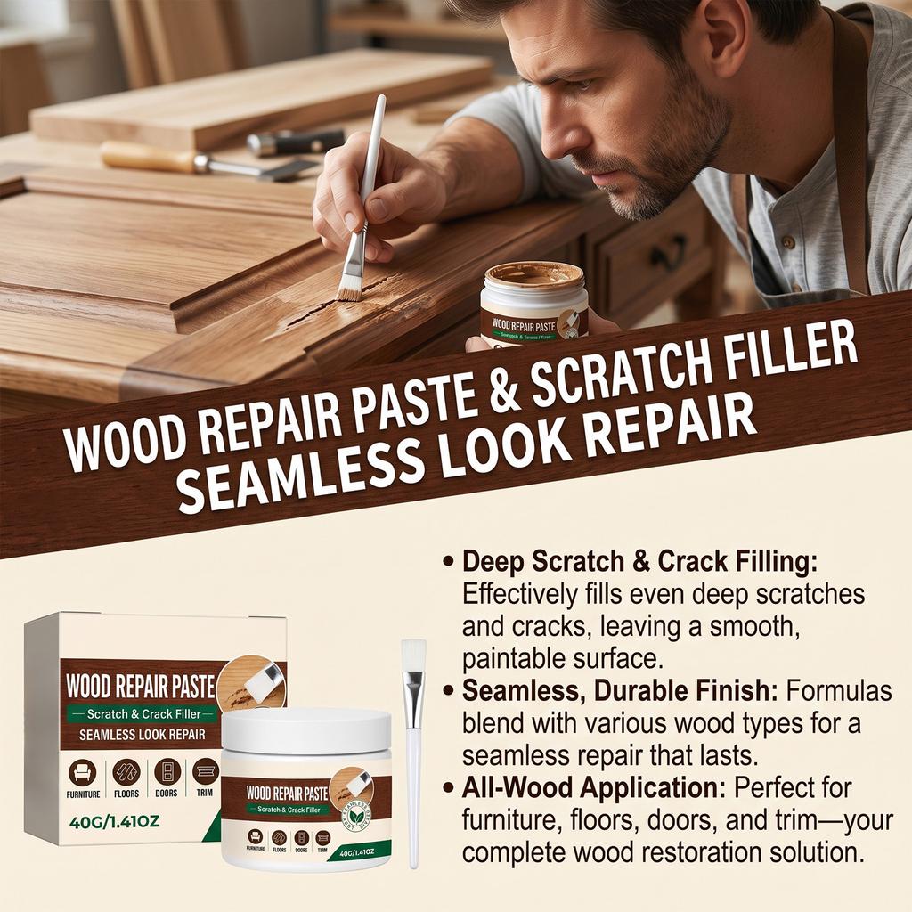 Wood Care Cream for Furniture Scratch Repair, Wood Floor Maintenance, Wood Polish Restorer