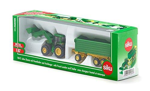 SIKU John Deere Frontlader-Traktor mit Anhänger Modell im Maßstab 1/87 SK1843