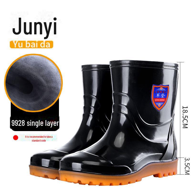 Men's Durable PVC Anti-Slip High-Top Rain Boots for Mining and Labor Protection