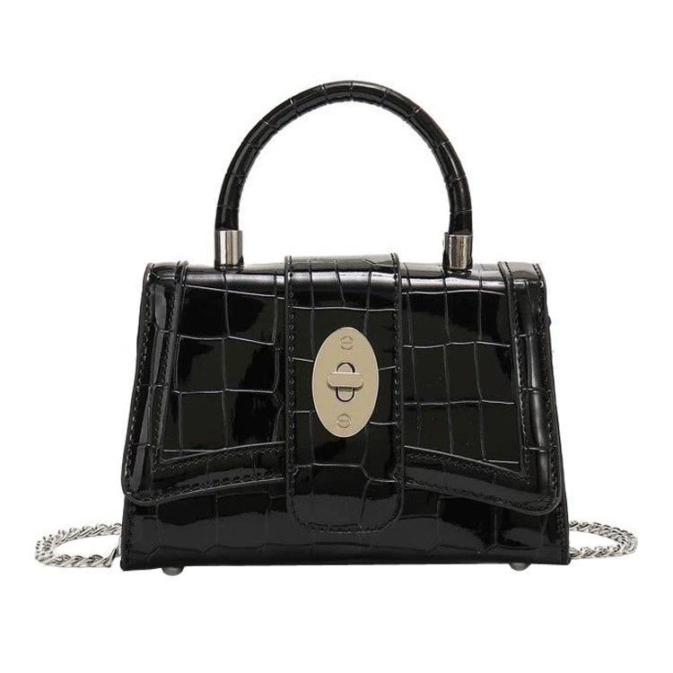

Women s Fashion PU Leather Crossbody Bag, Solid Color Chain Strap Satchel Tote, Casual Versatile Daily Commute & Shopping Handbag чёрный