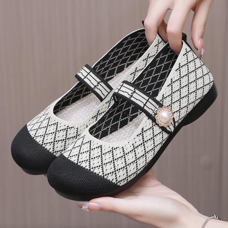 

2024 летняя женская обувь, мокасины, тканые туфли на плоской подошве, дышащая удобная обувь