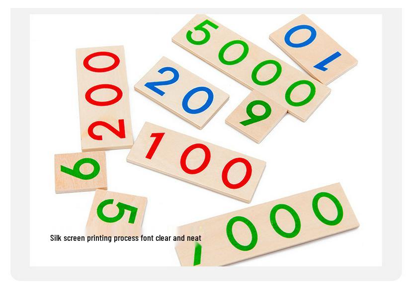 Montessori 1-9000 Number Cards: Children's Math Kit