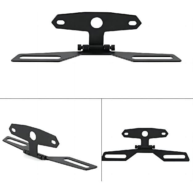 Adjustable Motorcycle License Plate Mount Holder Bracket- Universal Fold License Plate Tail Light Holder