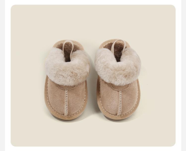 Fleece-Lined Cotton Slippers: Boys'/Girls' Toddler Walking Shoes, Warm Baby Pre-Walking Winter Footwear.