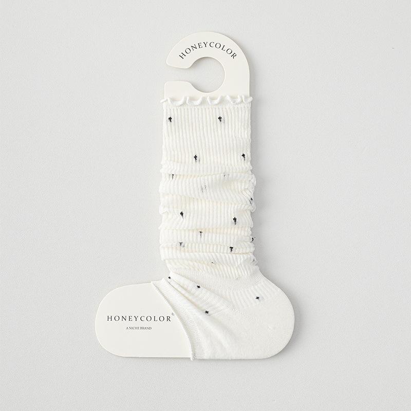 

Sock-style Women s Wooden Earflap with A Half-foot Leg Cover with Vertical Striped Mesh on The Calf and A Pile-like Design on The Lower Leg. 1 pair белый