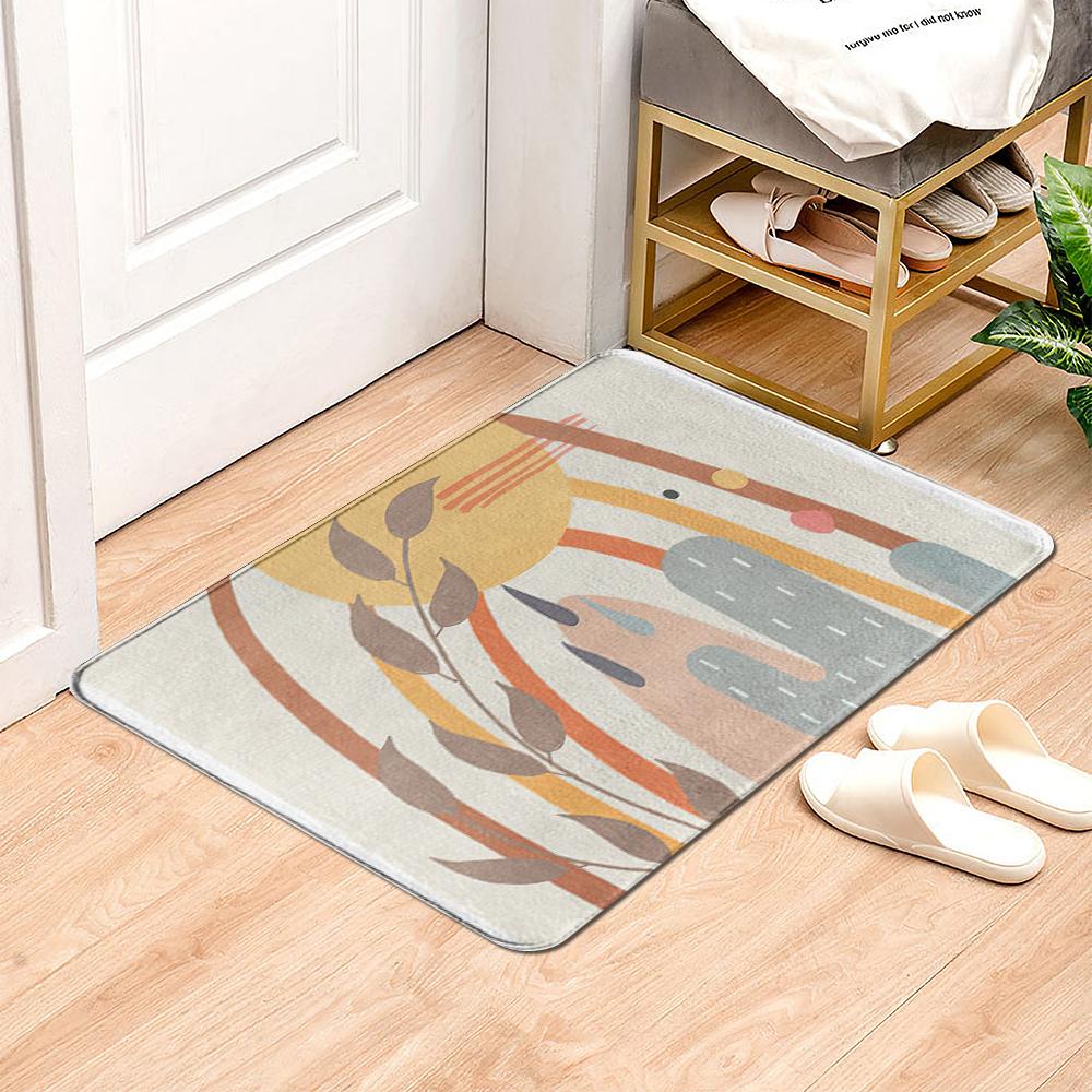 Green Plant Rainforest Leaf Carpet Living Room Carpet Hallway Balcony Doormat Kitchen Bathroom Non-slip Floor Mat Bedroom Rug