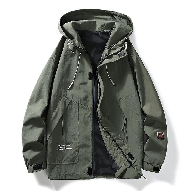 

Куртка повседневная свободная мужская и женская парная спортивная с капюшоном ветрозащитная 3XL