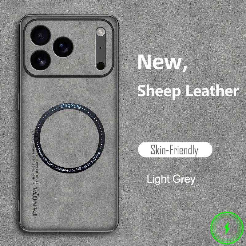 

Leather Shockproof Phone Case For iPhone 17 Pro Max 17Air 16E 15 14 Plus 13 12 PU+TPU Magnetic Sheepskin Soft Back Cover For iPhone 15 Pro