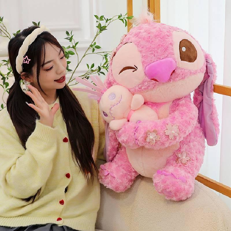 Plush Rose Pink Toy Stuffed Animal Doll Cartoon Decoration Gift Kids