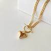 Trendy Heart Pendant Necklace: Stainless Steel, Versatile Design, Perfect Gift for Girlfriend.