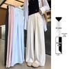 2025 Women's Blue Glutinous Rice Lazy Loose Wide-Leg Pants: Petite, Slimming, Summer Drape Design