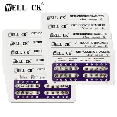 10 Packs Dental Orthodontic Metal Braces Bracket Mini Roth/MBT/Edgewise Slot 0.022 0.018 Hooks 3-4-5 Dentist Bracket