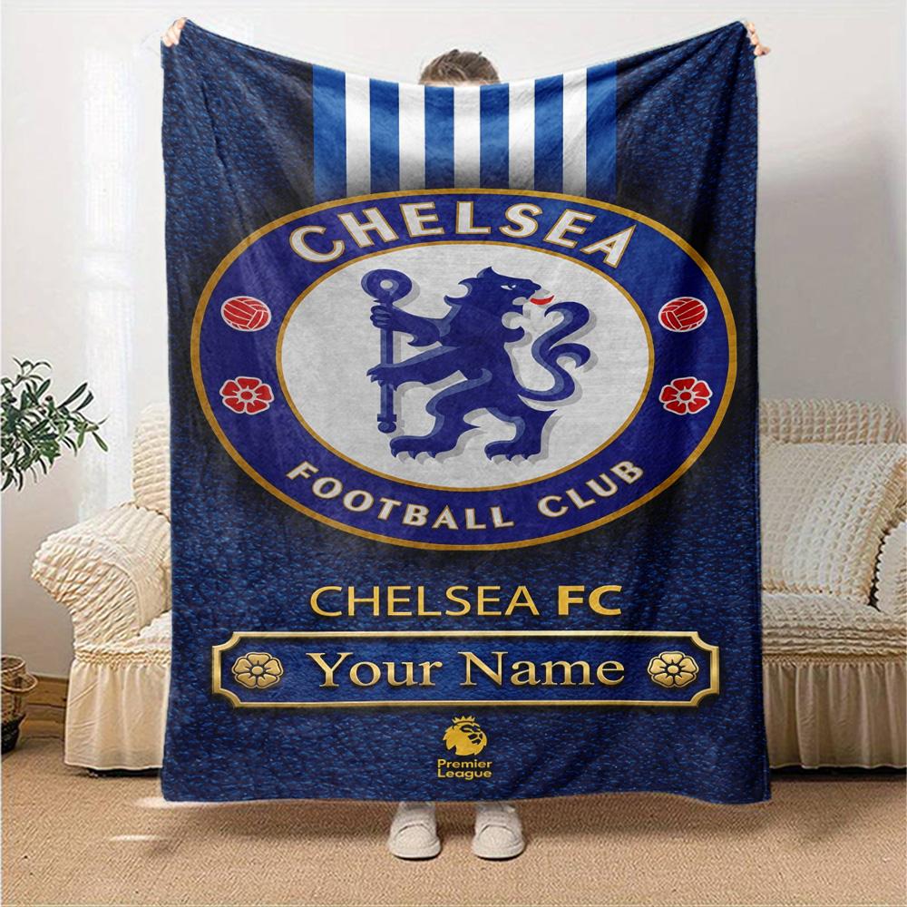 Chelsea Fc Football Player Customize Your Name Blanket Lightweight Customizable Blanket Soft Warm Cozy for Livingroom Office Seaside Bedding