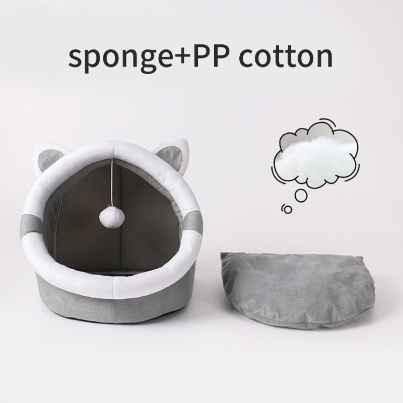 Plush Cat Bed Kitten Sleeping Bed Small Dog Nest Pet Winter Sleeping Cushion Anti-Scratching Bedding Pet Cat Supplies