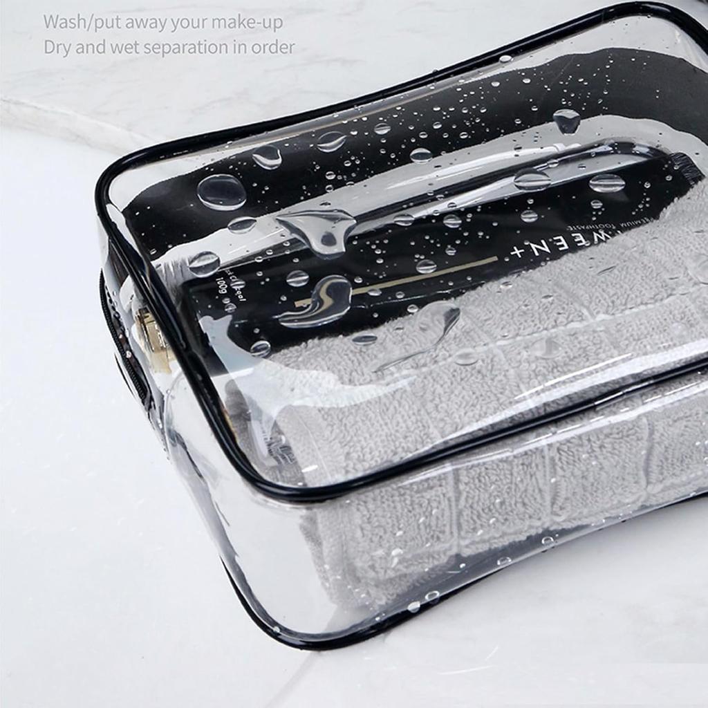 1/24PCS Transparent PVC Storage Travel Organizer Clear Makeup Bag Beautician Cosmetic Bag Beauty Case Toiletry Bag Wash Bags