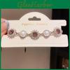 Vintage künstliche Perlen Armband mit Strasssteinen Verzierungen für Damen Modeschmuck