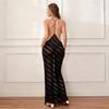 Frühling 2026 Europäischer & Amerikanischer Stil Sexy Seitenschlitz Offener Rücken Durchsichtig Schlankmachendes Kleid