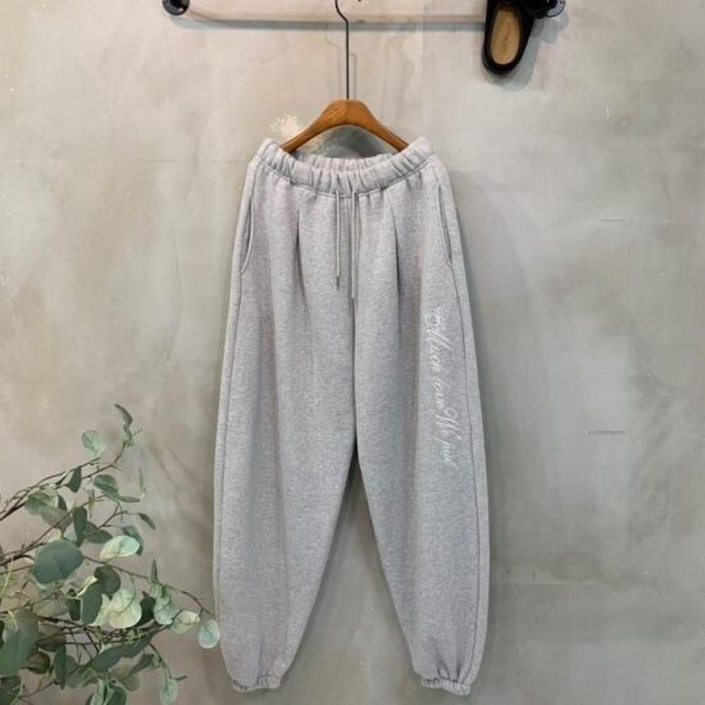 C S In The Room Men murCh fleeCe Embroidered letterIng pIntuCk bandIng Jogger P.