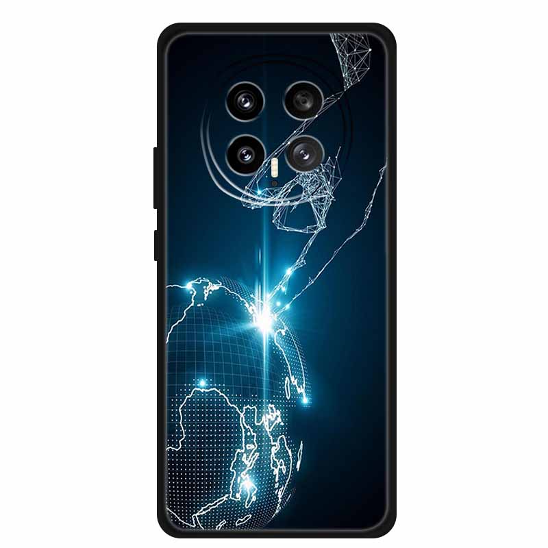 Mobile Phone Protective Case For Honor Magic8 5G Floral Painted Soft Black Silicone Back Cover For Honor Magic 8 2025 Case Funda