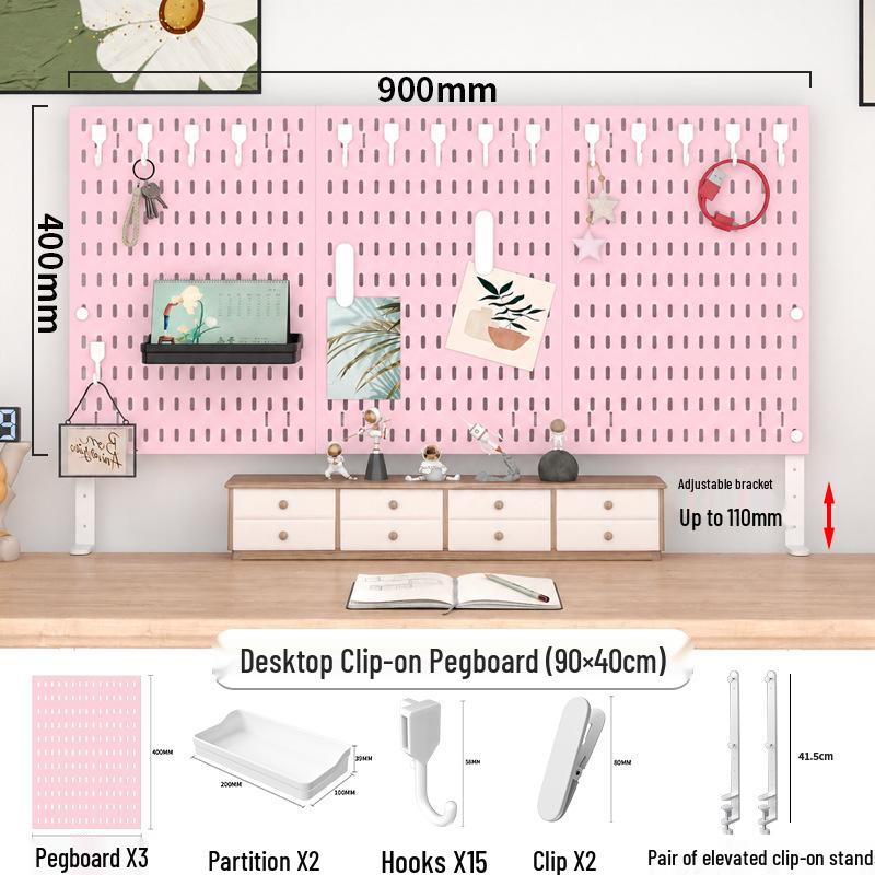 Desktop DIY Pegboard: Large Accessory Holder for Office or Home Desk, Clamp-Standing Storage, Hanging Rack, Countertop Decoration Display.